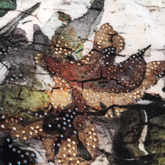 B.L.E.U. Green Botanical print top size Medium - Picture 11 of 13